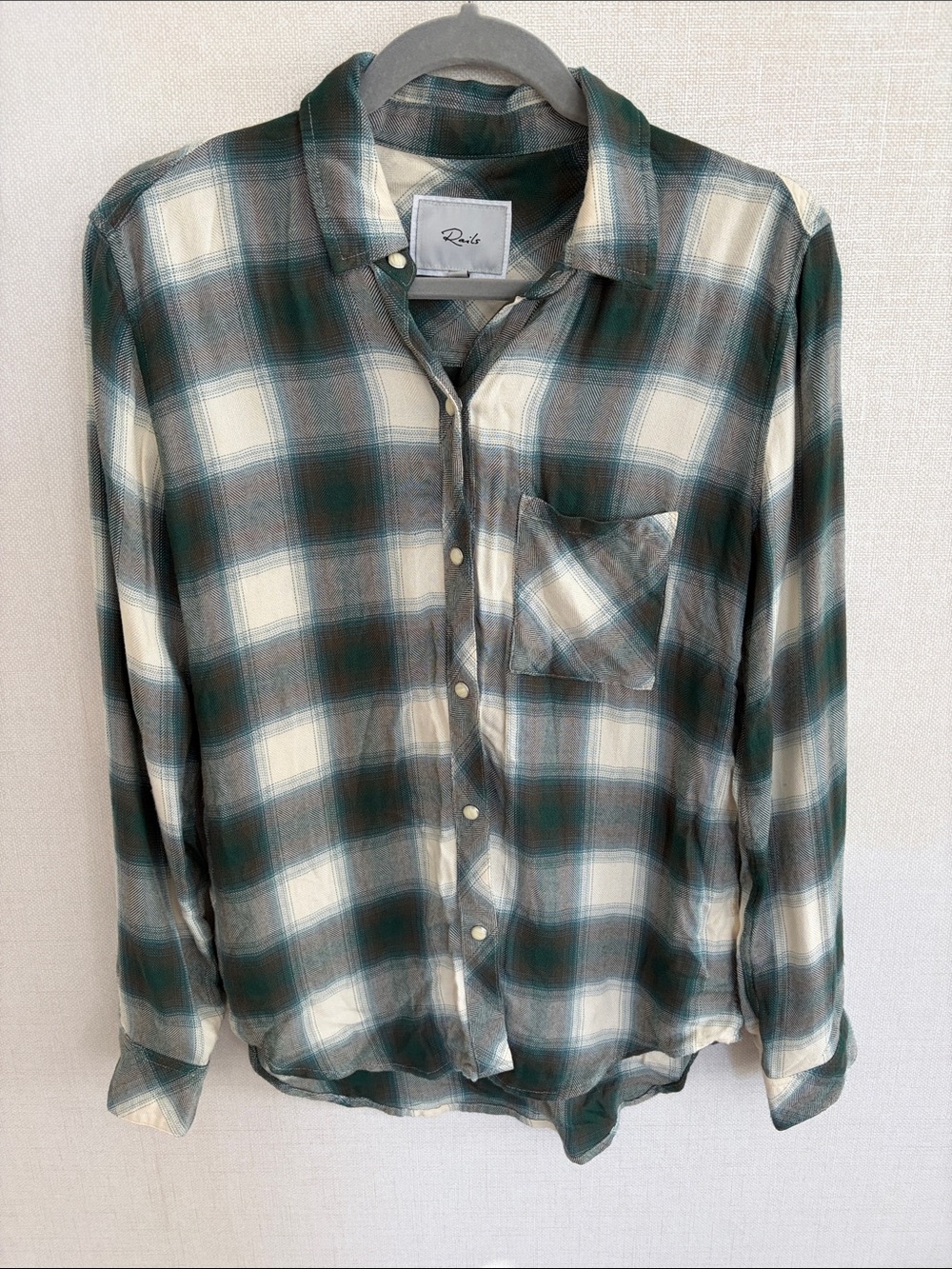 Rails Green & Cream Plaid Button-Down Shirt
